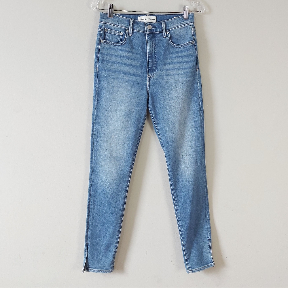 Aritzia Denim Forum The Lola High Rise Skinny Jeans Split Hem Size 28 Stretch - Picture 2 of 9